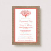 Invitation Corail Sur Burlap Boho Beach