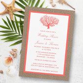 Invitation Corail Sur Burlap Boho Beach Mariage Douche