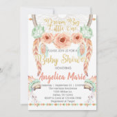 Invitation Corail Teal d'invitation de baby shower de (Devant)