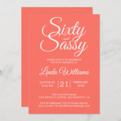 Invitation Corail tropical 60 et Sassy 60ème anniversaire (Devant / Derrière)