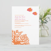 Invitation Corail tropical orange et rose (Debout devant)