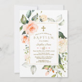 Invitation Corail vivant Parties scintillant du cadre floral (Devant)