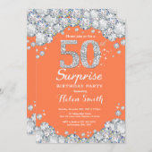 Invitation Coral 50e anniversaire Surprise Silver Diamond (Devant / Derrière)