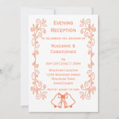 Invitation Coral Bells Défilement Mariage Réception (Devant)