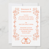 Invitation Coral Bells Scrollwork Design Mariage (Devant)