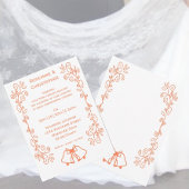 Invitation Coral Bells Scrollwork Design Mariage
