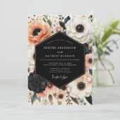 Invitation Coral Bloom Opulent Wedding (Debout devant)