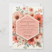 Invitation Coral Bloom Romantic Wedding (Devant)