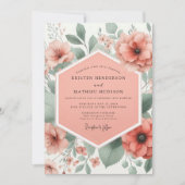 Invitation Coral Bloom Whimsical Wedding (Devant)