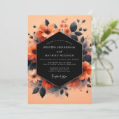 Invitation Coral Charcoal Vesper Wedding (Debout devant)