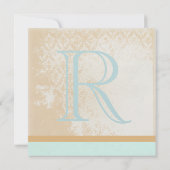 Invitation Coral Damask Bird Cage Wedding Enregistrer la date (Dos)