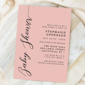 Invitation Coral doux Simple Baby shower moderne