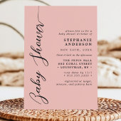 Invitation Coral doux Simple Baby shower moderne