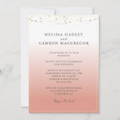 Invitation Coral du désert Elegant QR Code Mariage (Devant)