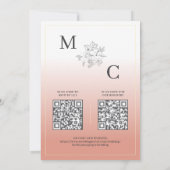 Invitation Coral du désert Elegant QR Code Mariage (Dos)