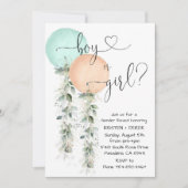 Invitation Coral et ballons à la menthe (Devant)