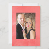 Invitation Coral et Fandango Floral Mariage Photo (Dos)