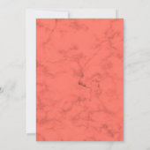 Invitation Coral Floral Bourgogne Élégant Mariage moderne (Dos)
