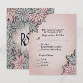 Invitation Coral Floral RSVP avec sélection de menu (Devant / Derrière)