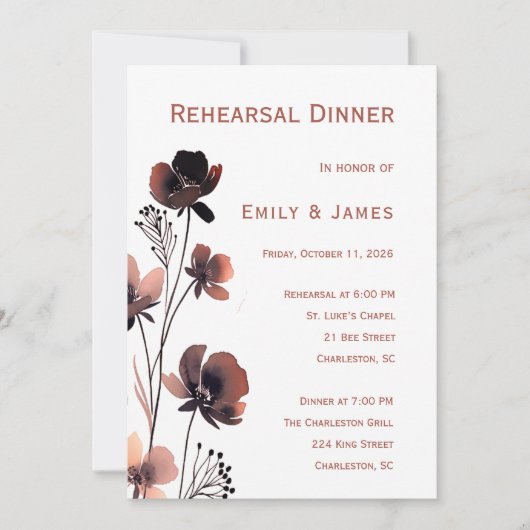 Invitation Coral Floral Wedding (Devant)