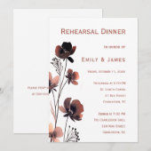 Invitation Coral Floral Wedding (Devant / Derrière)