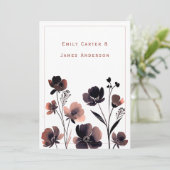 Invitation Coral Floral Wedding (Debout devant)