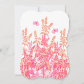 Invitation Coral & Fuchsia Flower Butterfly Wedding Invite (Dos)