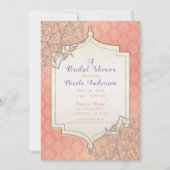 Invitation Coral Gold Lavender Fête des mariées marocaine Ara (Devant)