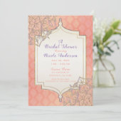 Invitation Coral Gold Lavender Fête des mariées marocaine Ara (Debout devant)