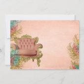 Invitation Coral Gold Mint Ribbons verts Bows Diamonds Pearl (Dos)