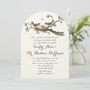 Invitation Coral & Grey Rustique Inséparable Mariage Inviter