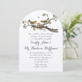Invitation Coral & Grey Rustique Inséparable Mariage Inviter (Debout devant)