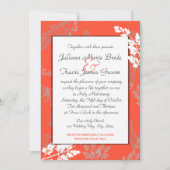 Invitation Coral Lace Rustique Mariage (Devant)