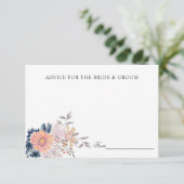 Invitation Coral & Navy Flowers Mariage Conseils ou recette I (Debout devant)