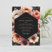 Invitation Coral Nocturne Bloom Wedding (Debout devant)