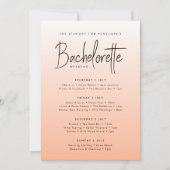 Invitation Coral Ombre | Bachelorette Heekend Itiniary (Devant)