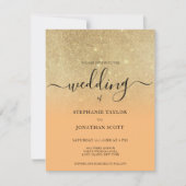 Invitation Coral or parties scintillant noir script ombre mar (Devant)