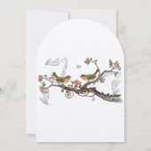 Invitation Coral Orange Grey Rustique Inséparable Mariage Inv (Dos)