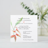 Invitation Coral Orange Heliconia Flower Mariage (Debout devant)