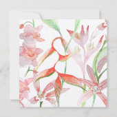Invitation Coral Orange Heliconia Flower Mariage (Dos)