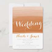 Invitation Coral Orange Melon Aquarelle moderne Mariage de gl (Devant)