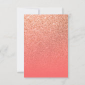 Invitation Coral Orange Ombre Parties scintillant Enregistrer (Dos)