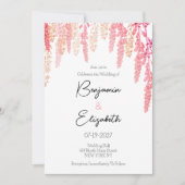 Invitation Coral orange rose élégant Mariage floral (Devant)