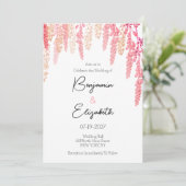 Invitation Coral orange rose élégant Mariage floral (Debout devant)