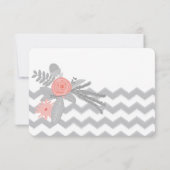 Invitation Coral Peach Grey Zig Zag Typographie Mariage RSVP (Dos)