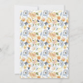 Invitation Coral Peach Marine Aquarelle bleu Mariage floral (Dos)