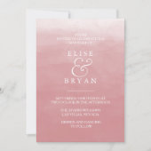 Invitation Coral Peach Rose Aquarelle Blanc Simple Mariage (Devant)