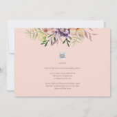 Invitation Coral Peach Summer Floral Wedding Inviter QR (Dos)