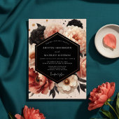 Invitation Coral Peony Opulent Wedding