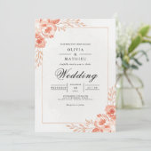 Invitation Coral Petal Wedding (Debout devant)